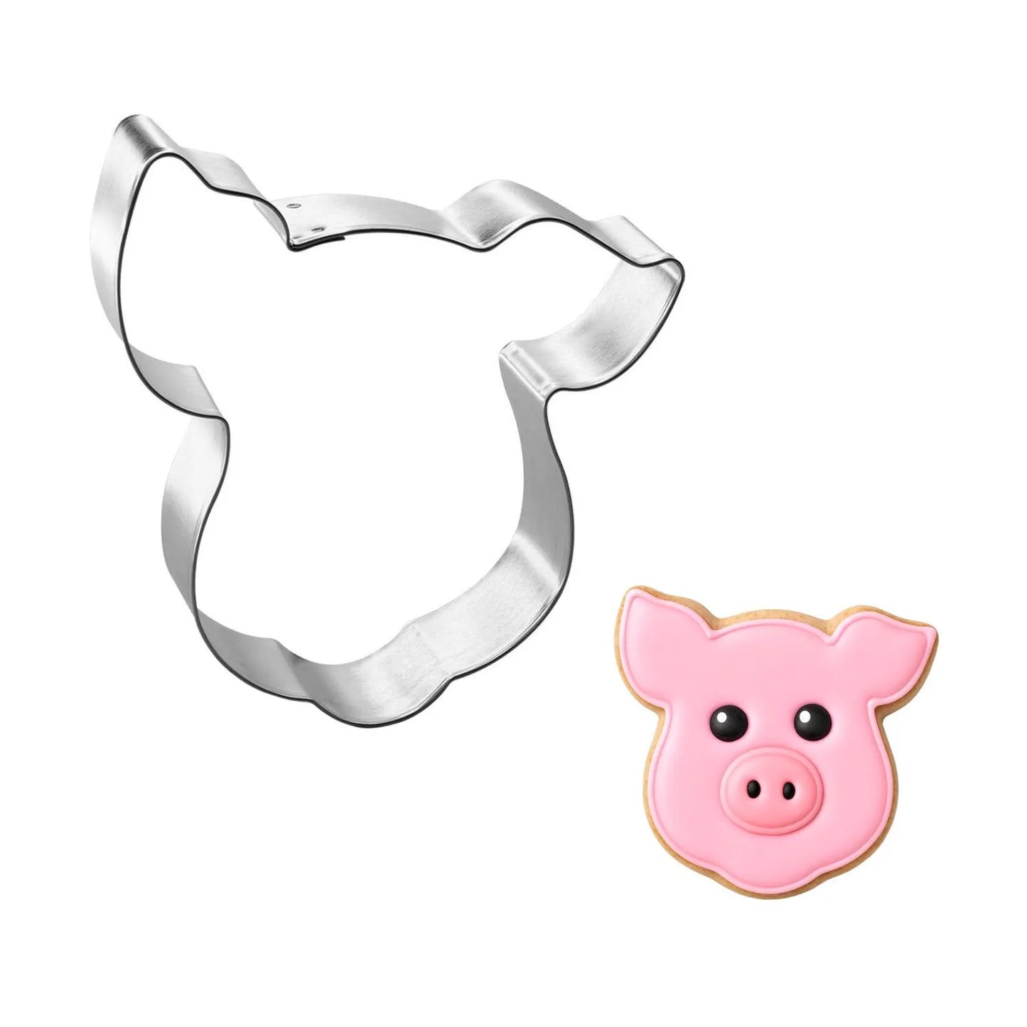 Pig Face with Ear Up Cookie Cutter, 4"