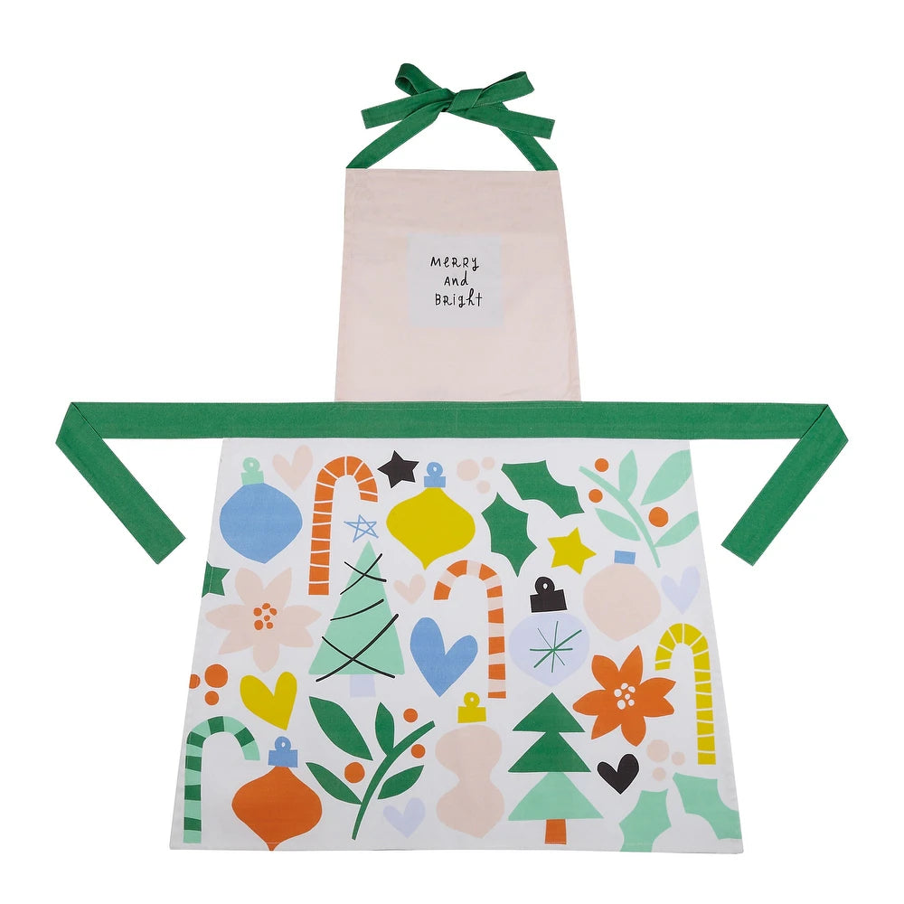 Merry and Bright Holiday Icons Apron - Ampersand