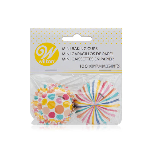 Polka Dot and Stripes Mini Baking Cups, 100 count- WIlton