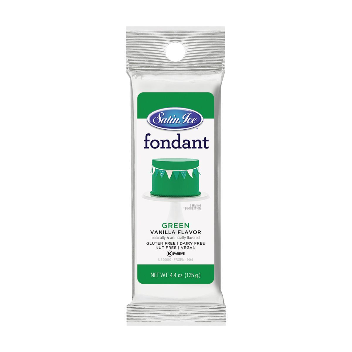 Green Fondant, 4.4 oz- Satin Ice