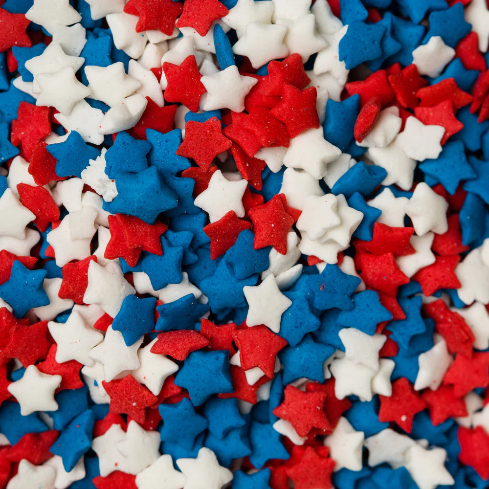 Red, White and Blue Star Quins Sprinkles
