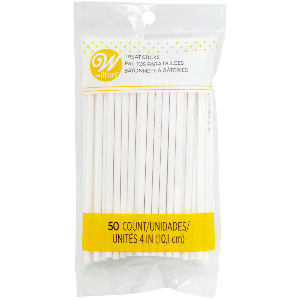 4 Inch White Treat Sticks 50 Count