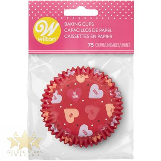 Conversation Heart Standard Baking Cups, 75 count- Wilton