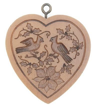 Christmas Cardinal Heart Cookie Mold - House on the Hill